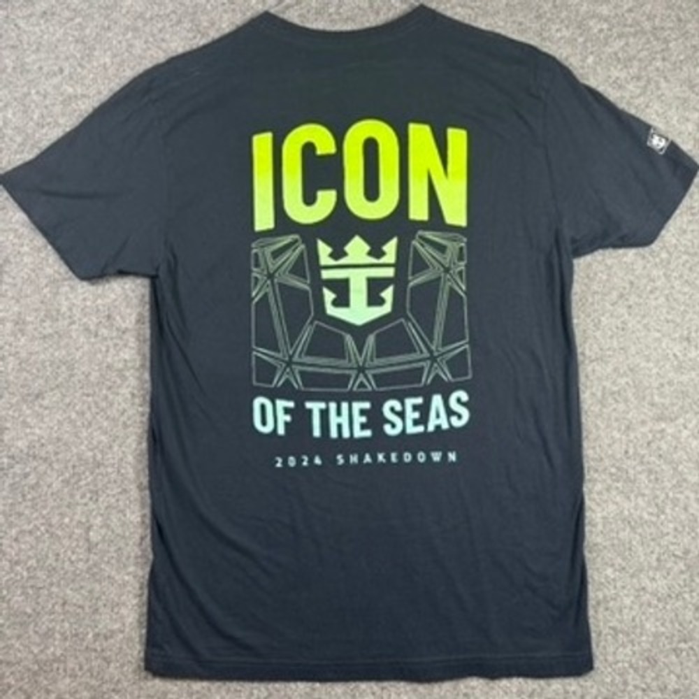 Royal Caribbean Icon of the Seas T-Shirt Mens L Black 2024 Shakedown Cruise